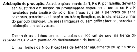 Adubação da banana